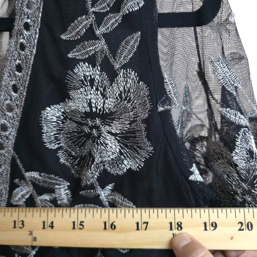 Honey Punch by List Plunge Black Silver Lace Romper M Whimsygoth Vampire Fairy - Picture 10 of 15